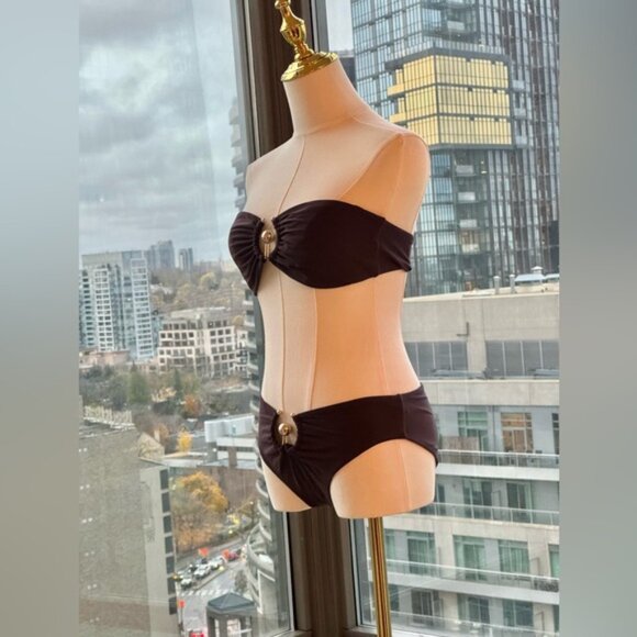 🆕 CHRISTOPHER ESBER 🧿 NWOT Brown Orbit Bikini Set - Sz US 4 / UK 8 - Picture 6 of 15